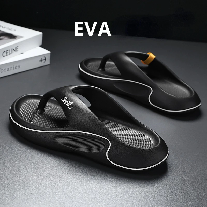 Men's Summer Platform Beach Flip Flops Casual Fashion Lightweight Soft Sole EVA Sandals Trendy Slides Shoes Bathroom Slippers