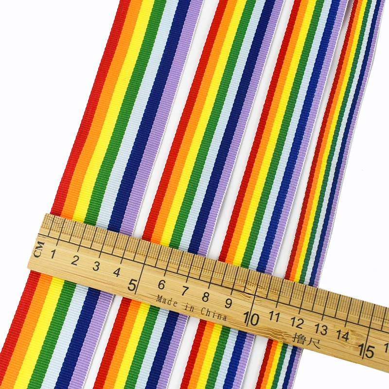 10Yards Deepeel 15-38mm Rainbow Nylon Webbing Stripe Ribbon Tape for Backpack Bag Strap Garment Pet Rope DIY Sewing Accessories