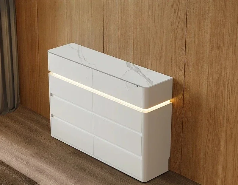 Bedroom ultra-thin bedside storage cabinet modern simple wall narrow TV storage chest