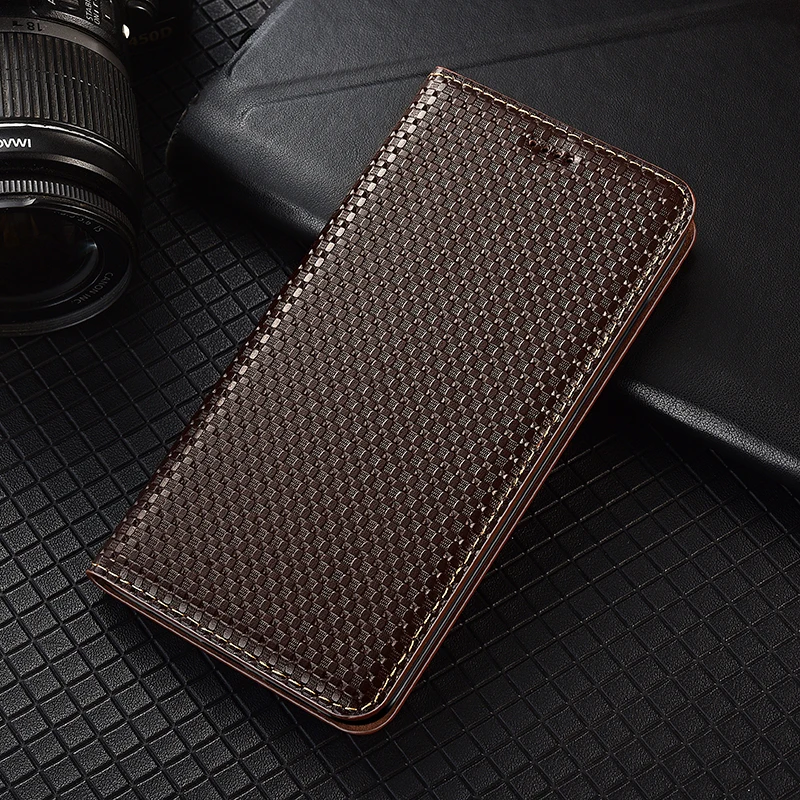 

For Ulefone Armor Mini 20 20T 13 14 15 16 17 18 18T Pro Grass Mat Pattern Of Genuine Leather Wallet Flip Phone Case Cowhide