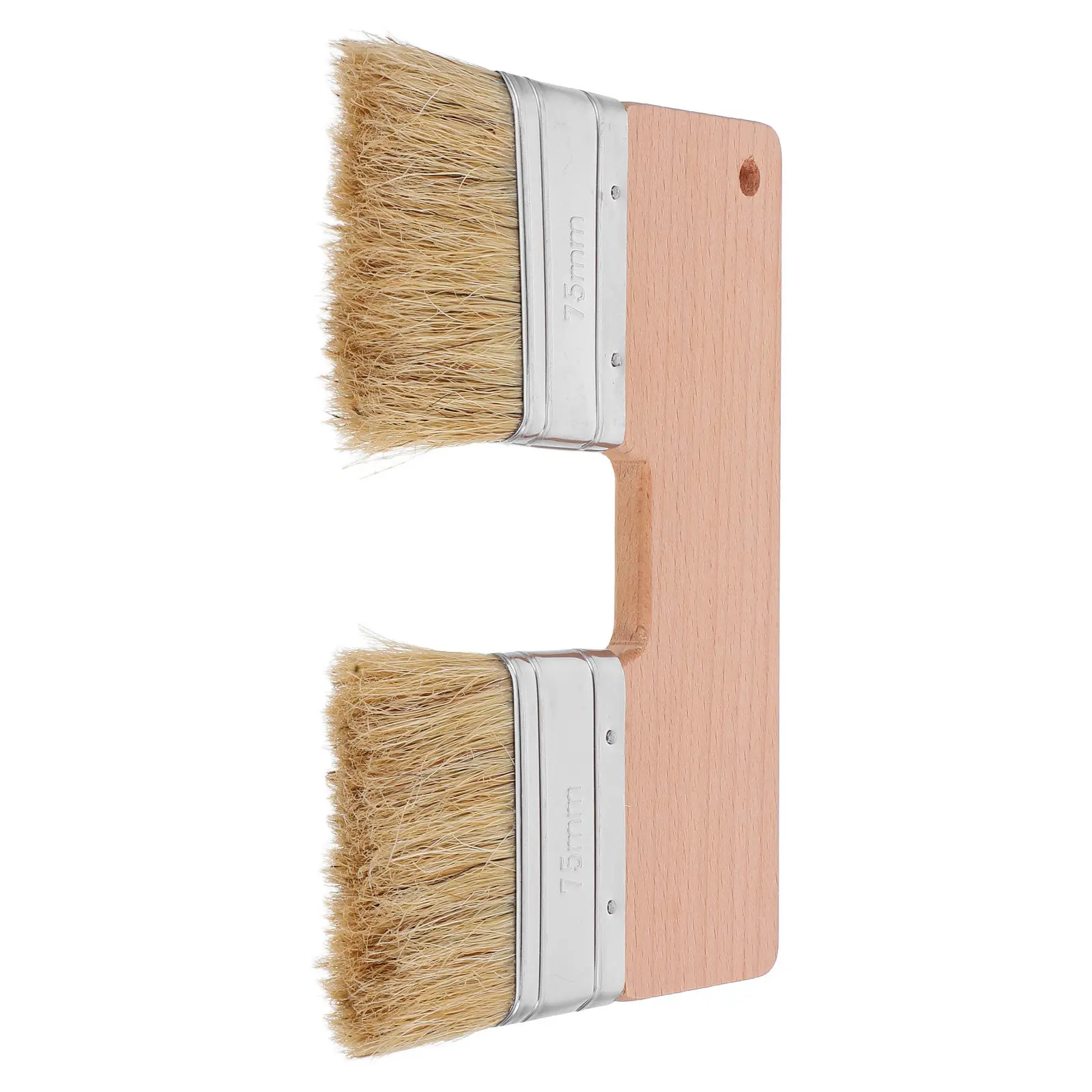 Natural Pig Bristle Double Heads U Shaped Flat Brush Double Color Painting Tool Oil Acrylic Art Supplies Professional Artist