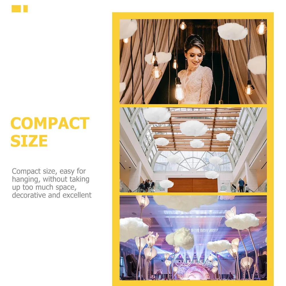 

4pcs Simulated Clouds Pendant Hanging Ornaments For Party Xmas Tree Home Garden Ceiling Decor 3D Cotton Scene