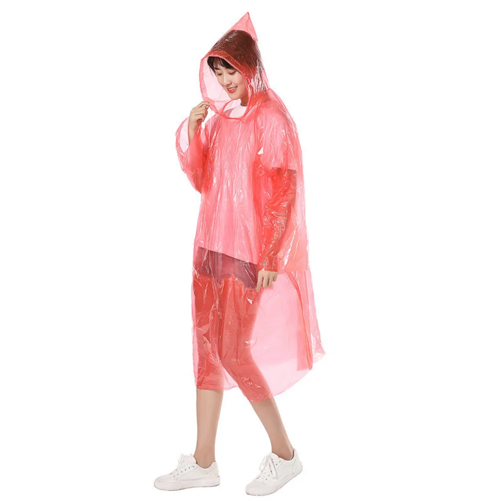 

5 Pcs Rain Poncho Cover Protective Suit Pratical Outdoor Rainwear Adult Red Women's