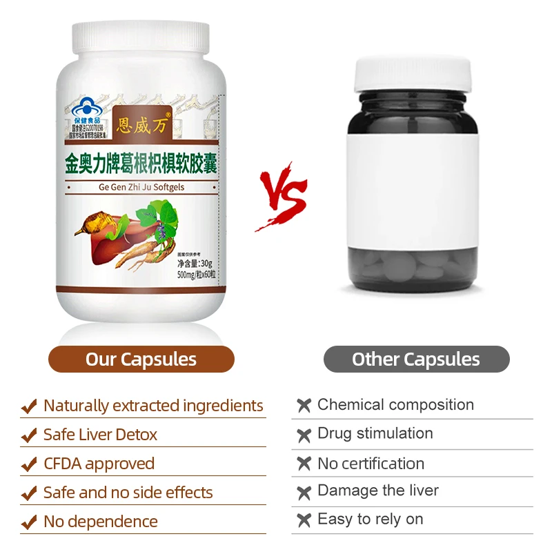 Liver Detox Treatment Capsule Supplements Kudzu Root Detoxification Liver Cleanse Pueraria Mirifica Medicine CFDA Approve