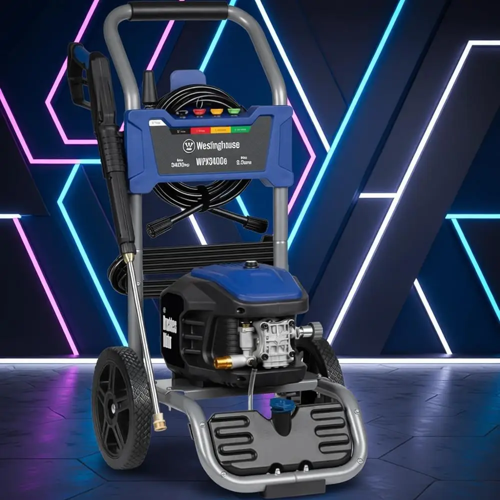 

WPX3400e Electric Prure Washer, 3400 Max PSI and 2.0 Max GPM, BrushlMotor, Onboard Soap Tank, Spray Gun and Wand, 5 Nozzle Set,