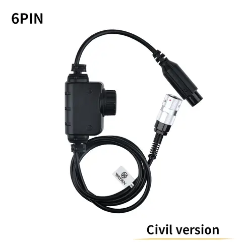 WADSN 6PIN PTT 민간인 버전 U94 Kenwood 플러그 Baofeng 라디오 워키 토키 푸시 사냥 전술 헤드셋