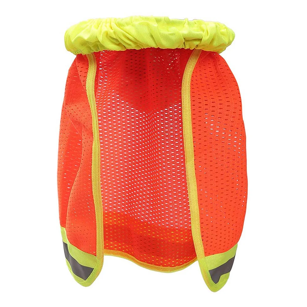 

2pcs Hat Cover Mesh Sun Shade Protector Reflective Stripe Neck Shield Outdoor Safety Hard Hat Bright Color Foldable Storage