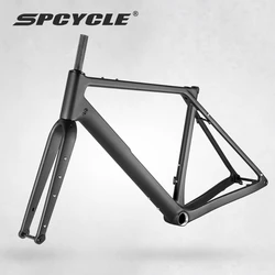 Spcycle G068 T1000 Carbon Gravel Bike Frame Semi Internal Cable UDH Hanger Disc Brake Aero Carbon Gravel Bicycle Frameset
