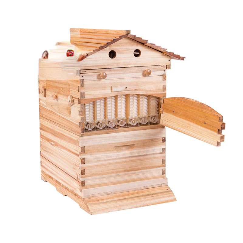 

Automatic Wooden Bee Box Bee Nest 7pcs Beekeeping Equipment Beekeeper Honey Collection High Quality