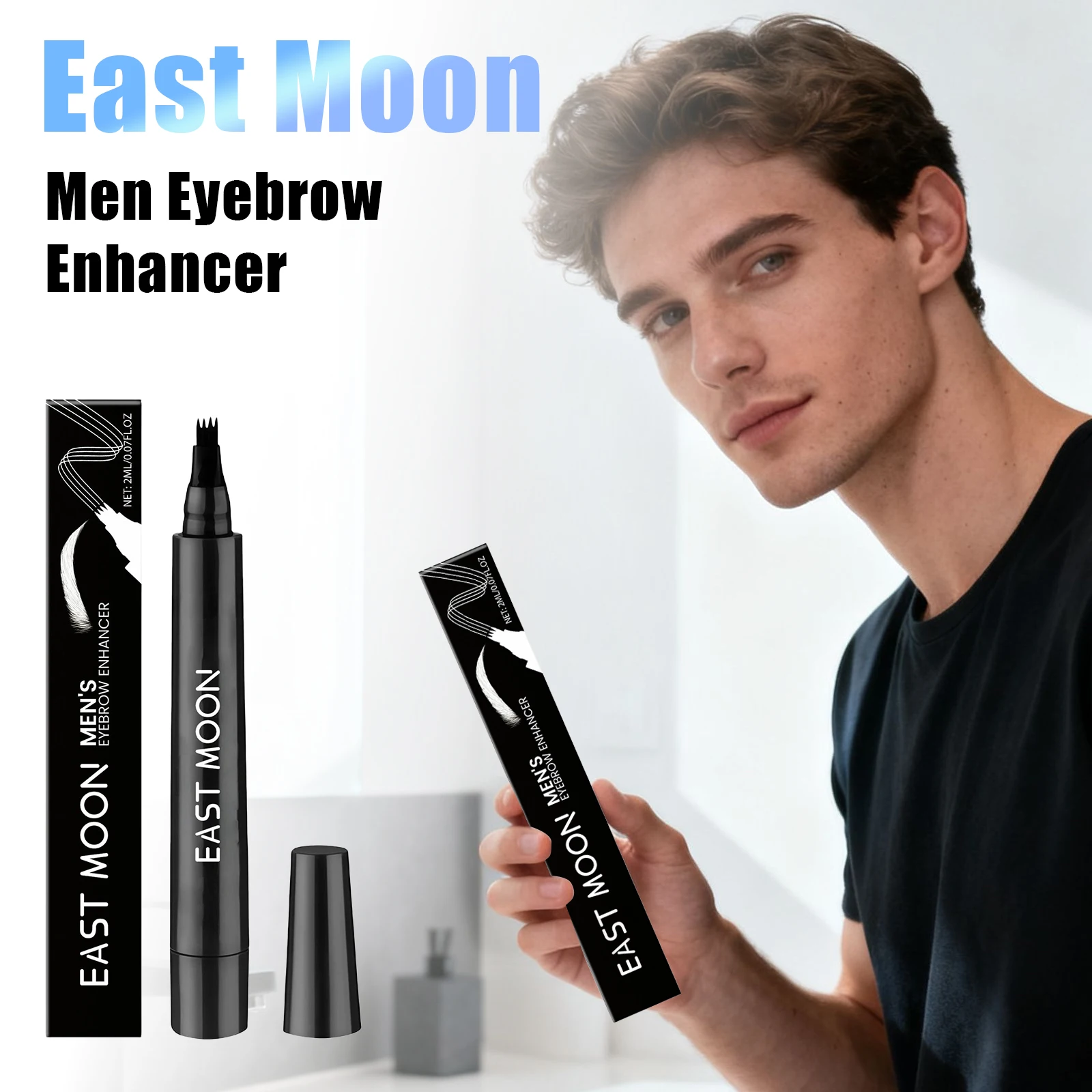 

East Moon Men Eyebrows Pencils Lasting Hold Shaping Outline Daily Operating Portabling Durabling Easy Coloring Men Eyebrow Pens