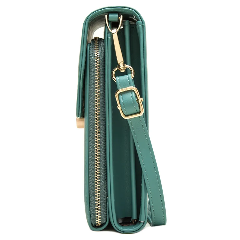 2024 Foreign trade new mobile phone bag Japan and South Korea small fresh vertical buckle clamshell multi-function zipper large