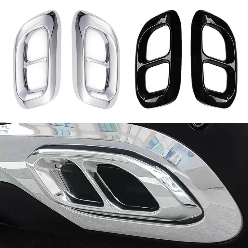 Auto Schwanz Throat Liner Rohr Auspuff System Abdeckung ABS kunststoff endrohr abdeckung Für Mercedes Benz GLC GLE GLS W167 W253 2020-2024