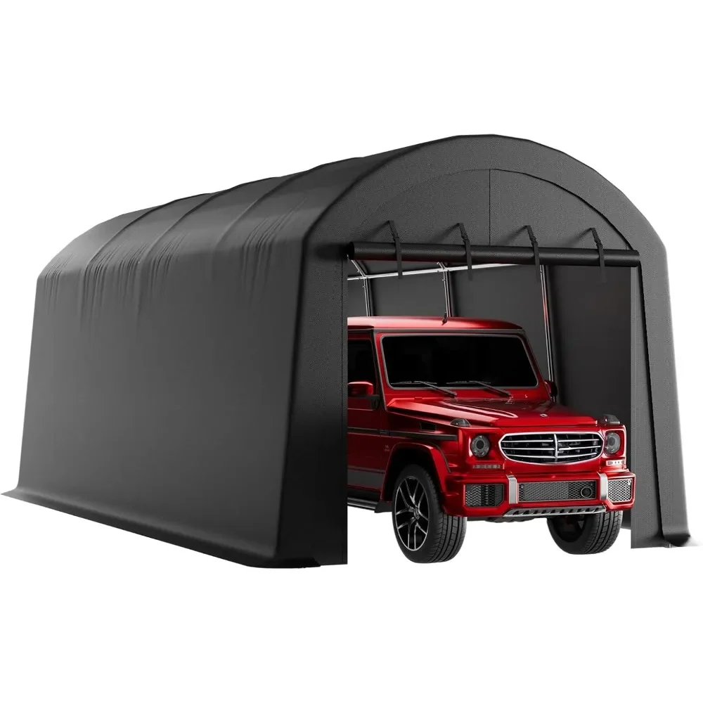 10x20ft Carport，Outdoor Garden Tools Storage Shelter,All-Season Storage with Reinforced Galvanized Tube，Portable Garage