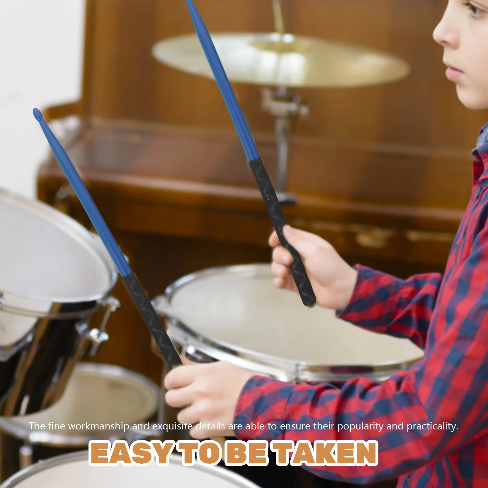 

Drum Sticks 5A Lightweight Non-Slip Percussion Sticks For Kids Adults Practice Marching Bands Musical Instrument Reliable