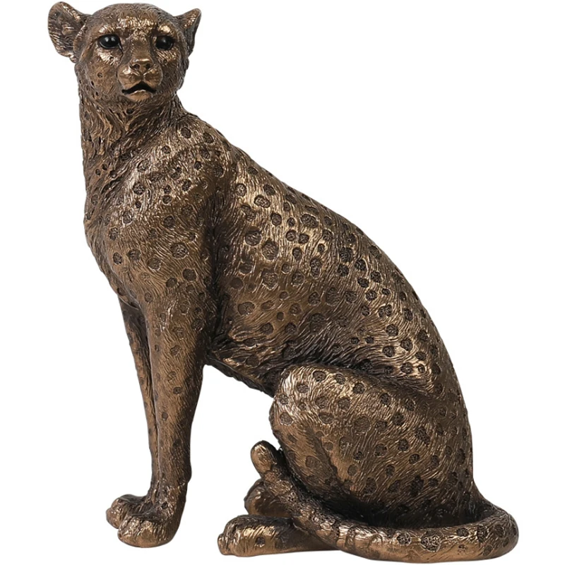 European Vintage Panther Statue Animal Figurine Leopard Jaguar Sculpture Home Living Room Office Decoration Gift view 6