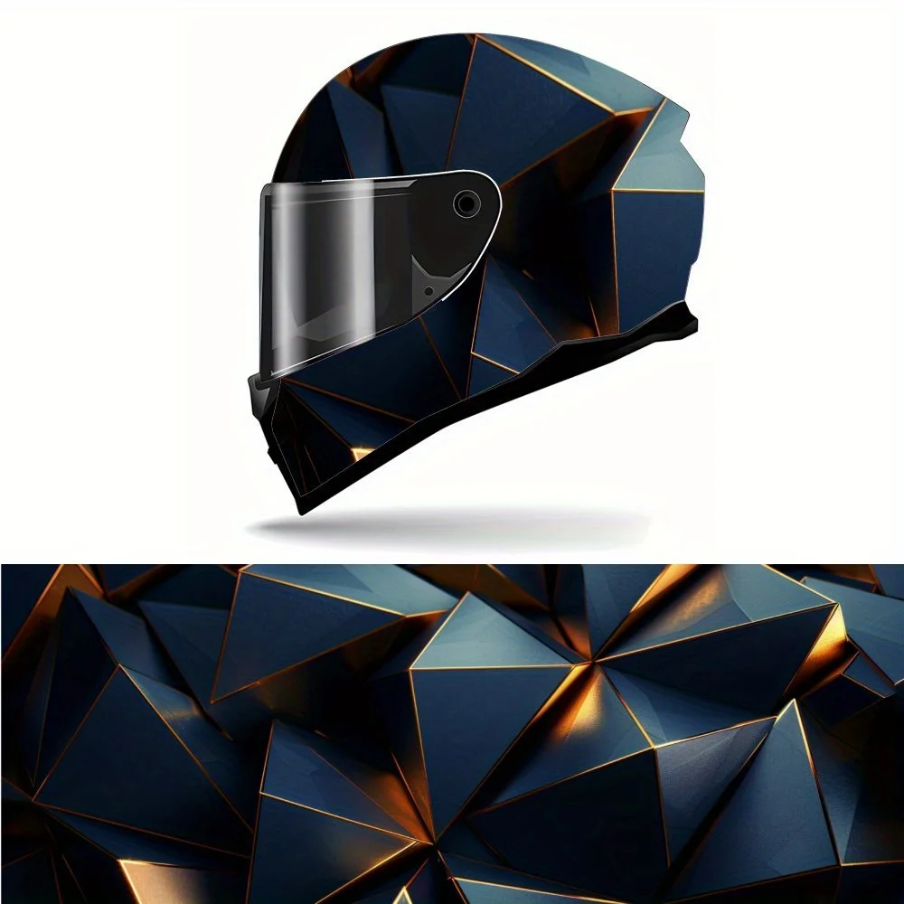

Geometric Pioneer PVC Motorcycle Helmet Vinyl Wrap, Self-Adhesive Waterproof Sticker, Anti-Scratch Decorative Film for Full Face