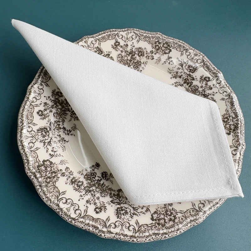 12 Pieces 100% Cotton Dinner Napkin White Napkin Soft Absorbent Comfortable - Ideal for Events and Regular Use