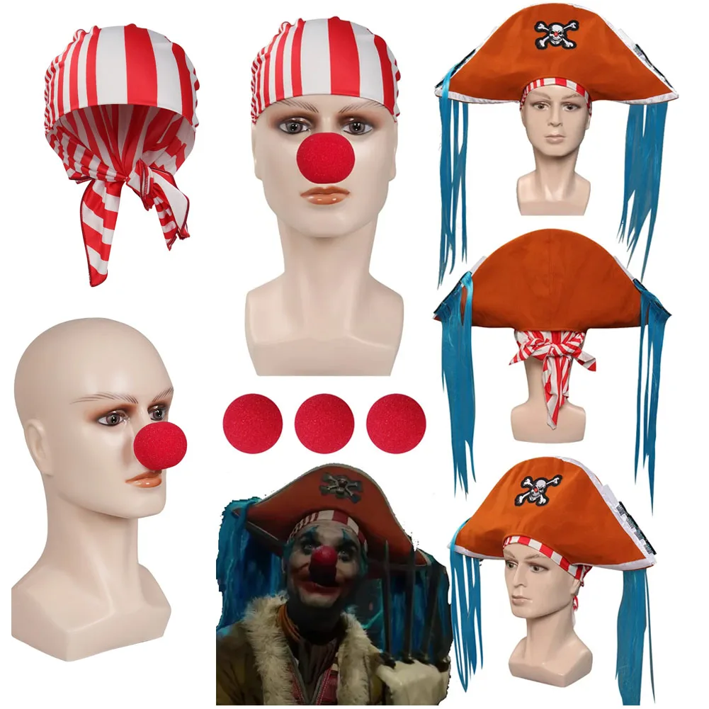 Live Action TV Anime Piece Buggy Cosplay Fantasia Pirate Cap Hat Headband Scarf Accessory Halloween Carnival Party Clothes