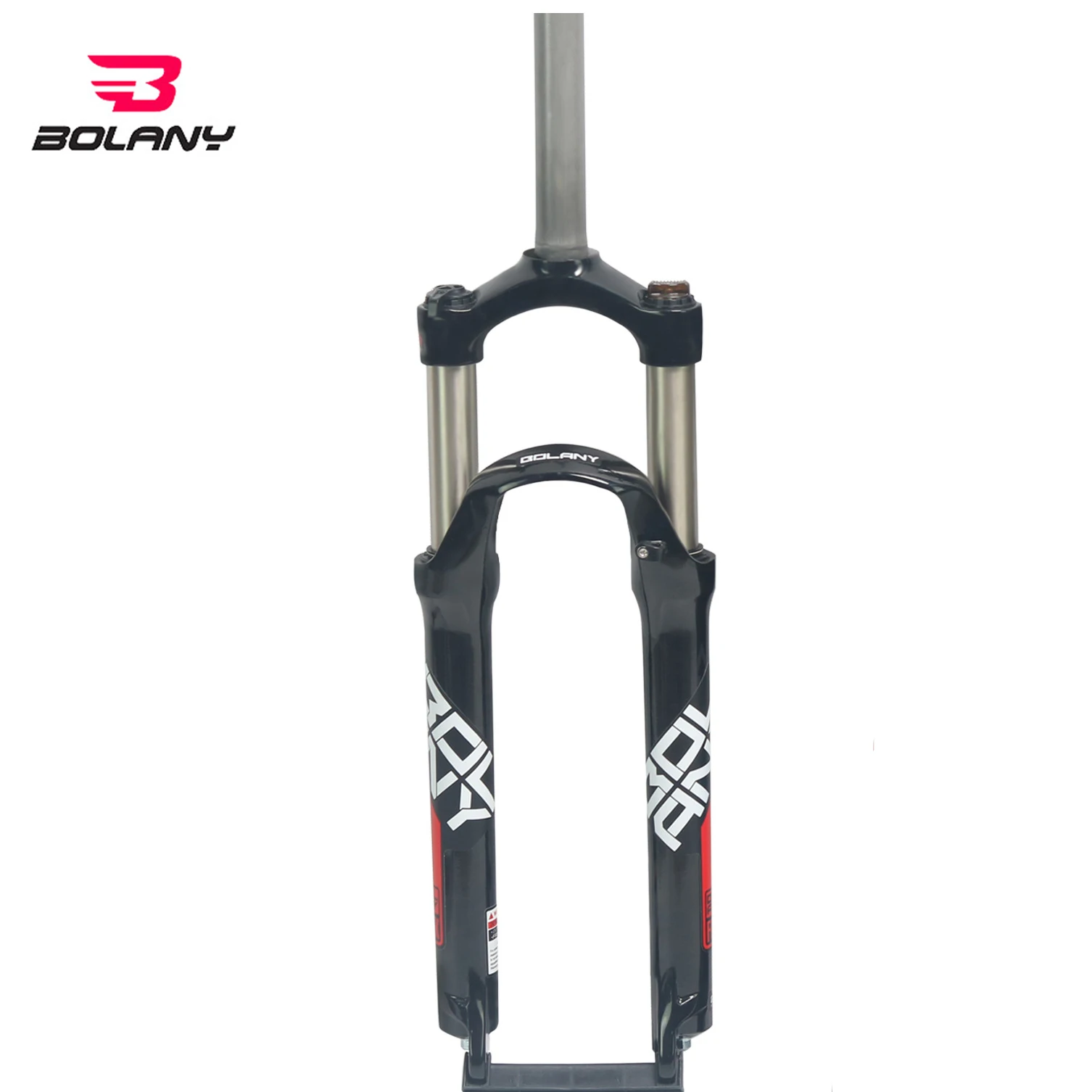 BOLANY-Mountain Bike Fork, Aluminum Alloy, Mechanical, Straight Tube, Shoulder Control, Shock Absorber, 100mm Stroke, 24in Fork