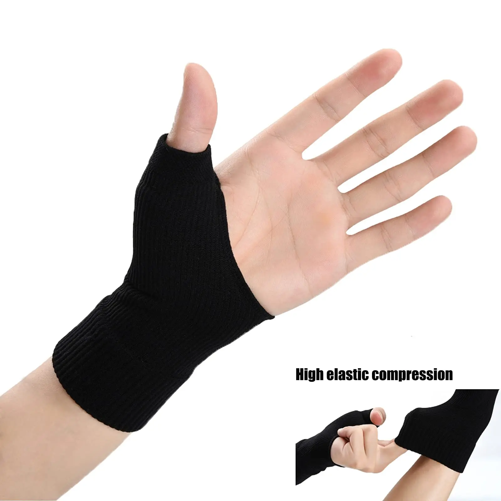 1/2/3Pairs Wrist Gloves Compression Breathable Cycling Wrist Support Brace Gloves Elastic Working Thumb Wrist Support Braces