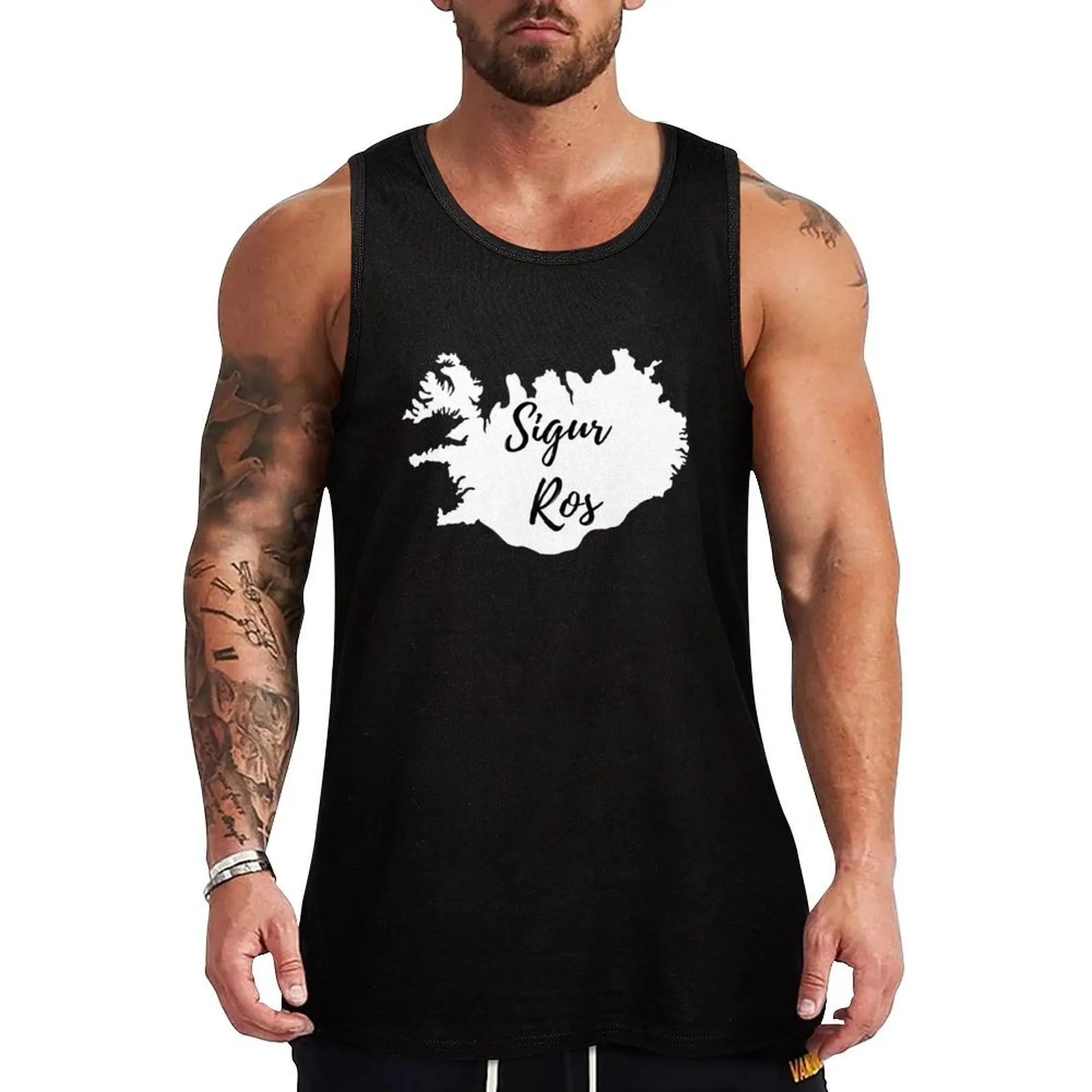 Sigur Ros Iceland white Tank Top Novelty Print Tank Top Casual Graphic Sleeveless Tee