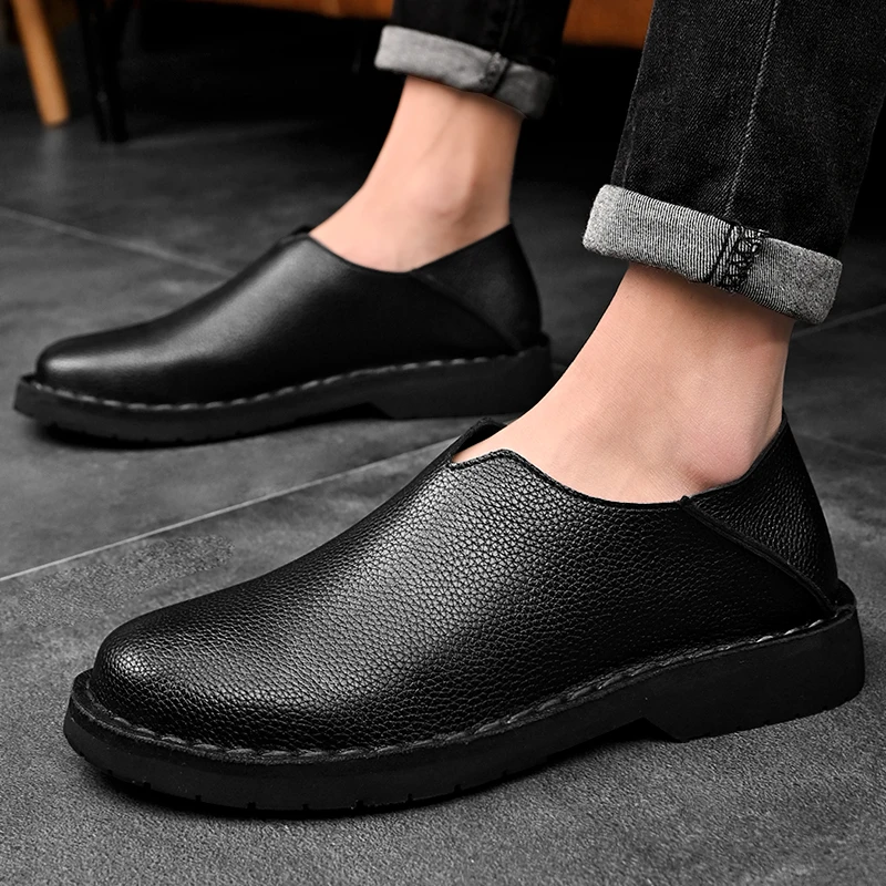 

Handcrafted Leather Walkers | Double-Layered Construction sewing Comfort Durable Shoes slip on men moccasins