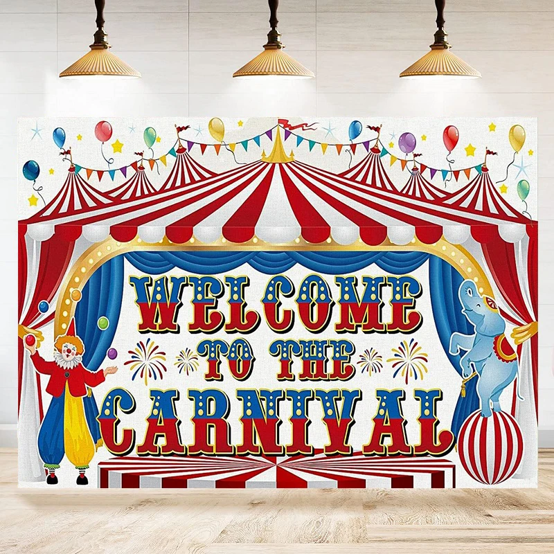 Photography Backdrop Large Circus Carnival Photo Background For Carnival Circus Theme Party Decorations Party Supplies Banner