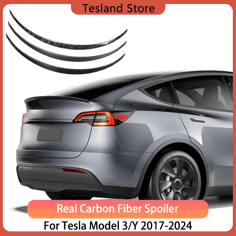 For Tesla Model 3 Highland Carbon Fiber Spoiler 2024 Rear Trunk Wings For Model 3 Model Y 2023-2017 Tail Fins Auto Accessories