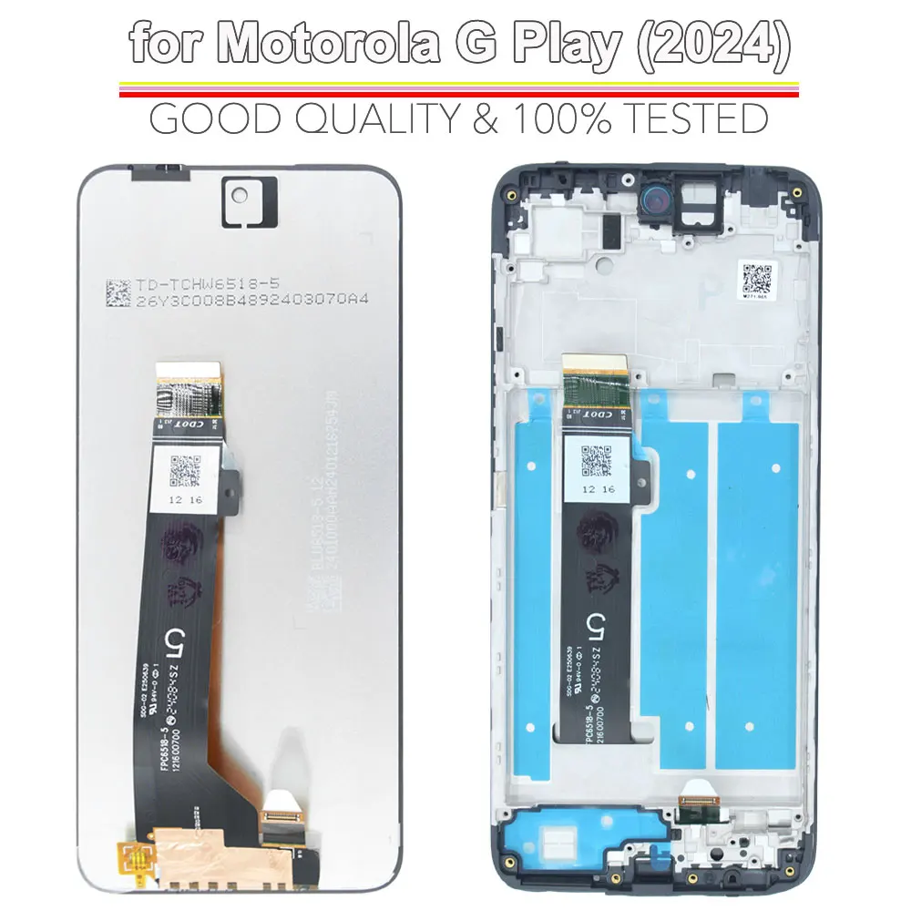 Replacement Touch Screen LCD Digitizer Panel With Frame For Motorola Moto G Play 2024 XT2413 Mobile Phone Screen Repair Kit