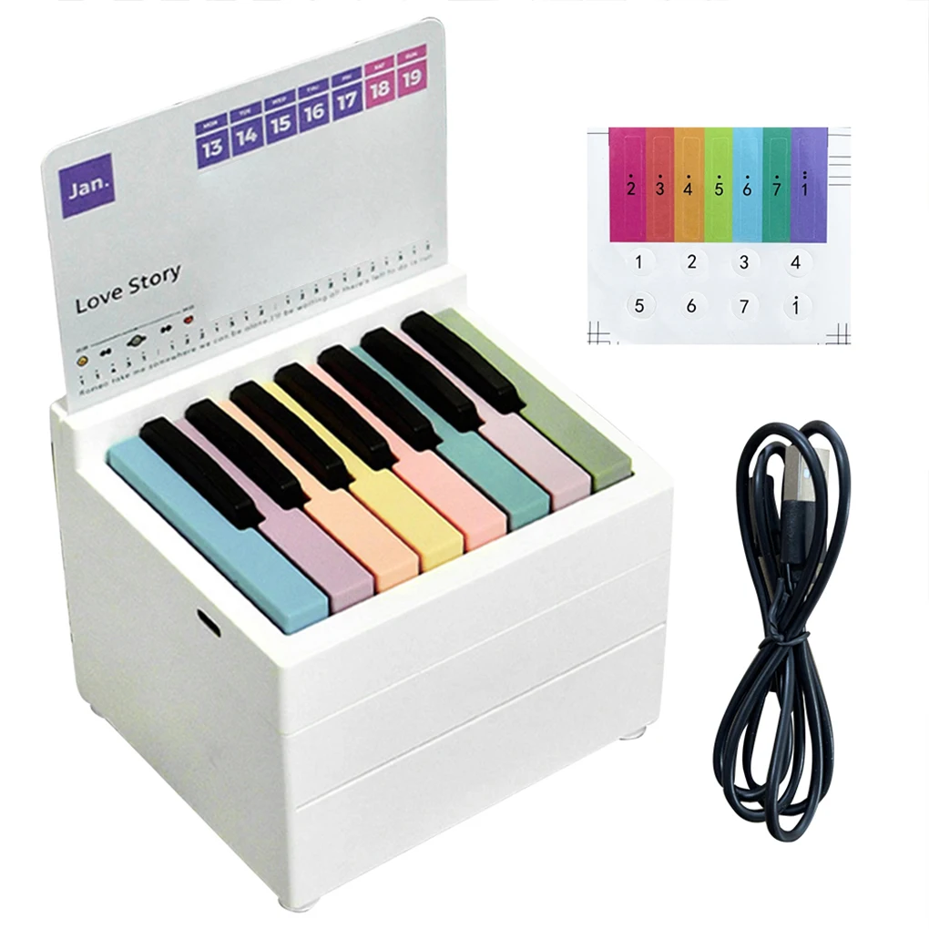 2025 15 Keys Piano Calendar Playable Desk Calendar Bluetooth Piano Calendar Playable Piano Desk Calendar Desktop Ornaments
