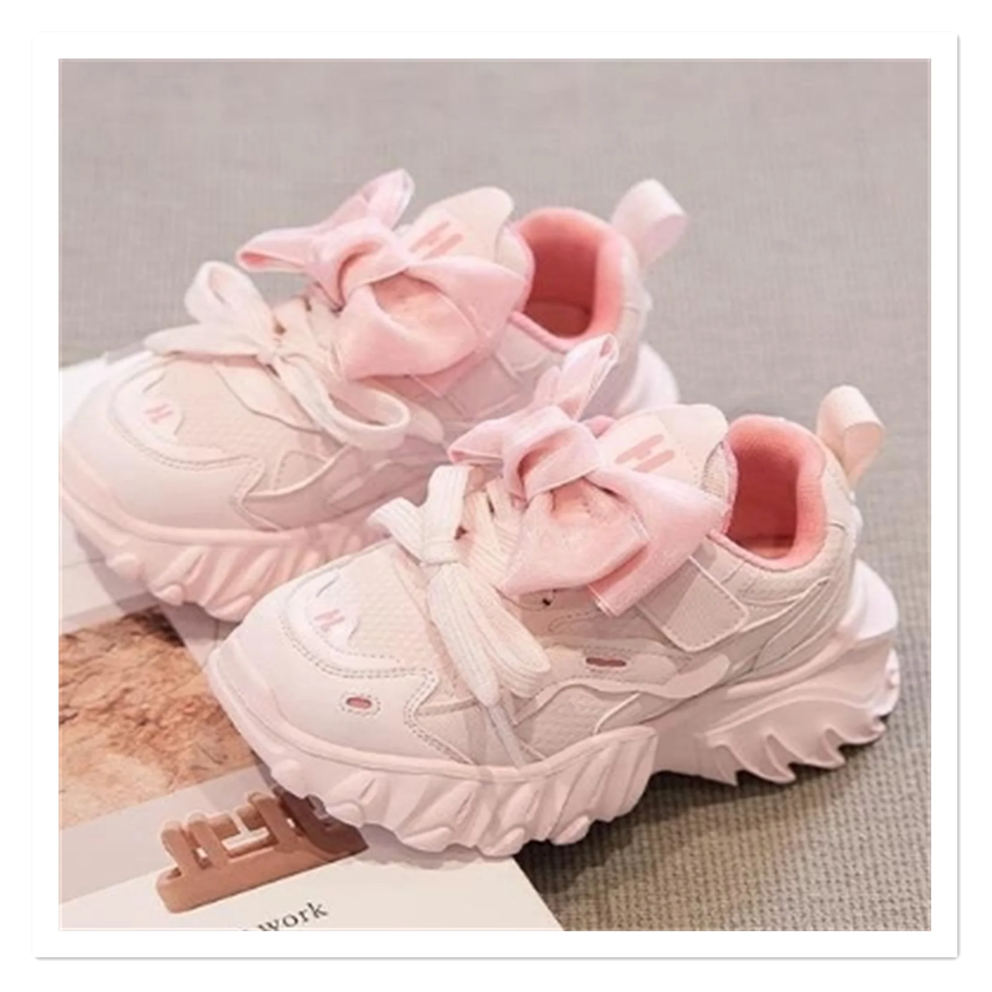 Girls' Shoes Dad's Shoes 2023 Autumn New Children's Shoes Dopamine Anti slip Breathable Sports Shoes Spring and Autumn Babies