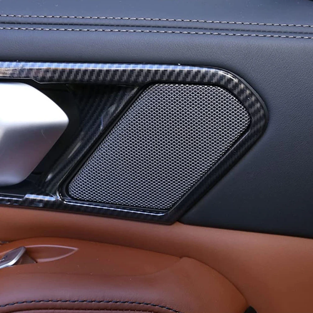 ABS Carbon Fiber Car Inner Door Handle Bowl Panel Covers for BMW X5 G05 2019-2021