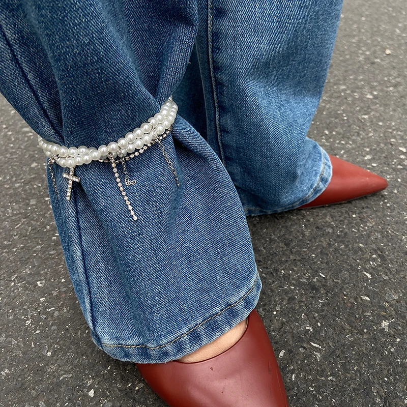 Pearl Cross Tassel Beaded Pant - Women'S Jeans Accessories Chain recension och pris