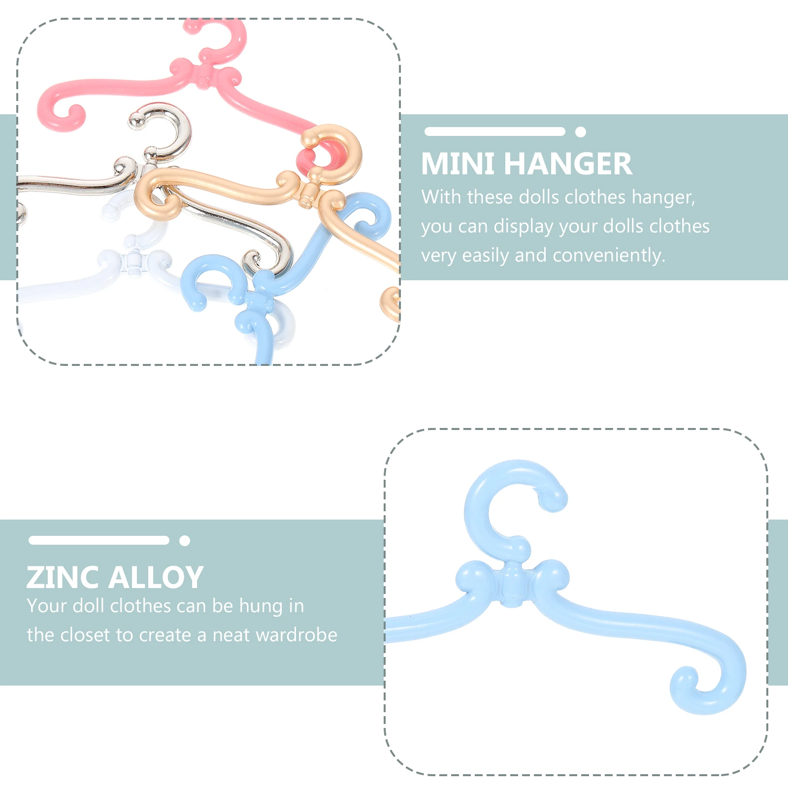 

25 Pcs Toy Mini Hanger Child Clothes and Accessories Zinc Alloy Fancy Hangers