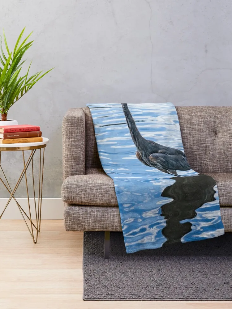 Great Blue Heron Throw Blanket Hairy Blanket valentine gift ideas Flannels Blanket