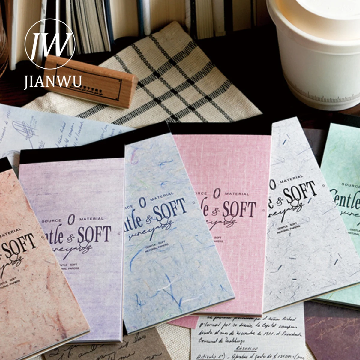 JIANWU 30 Sheets Gentle Monologue Series Vintage English Text Material Paper Creative DIY Junk Journal Collage Decor Stationery