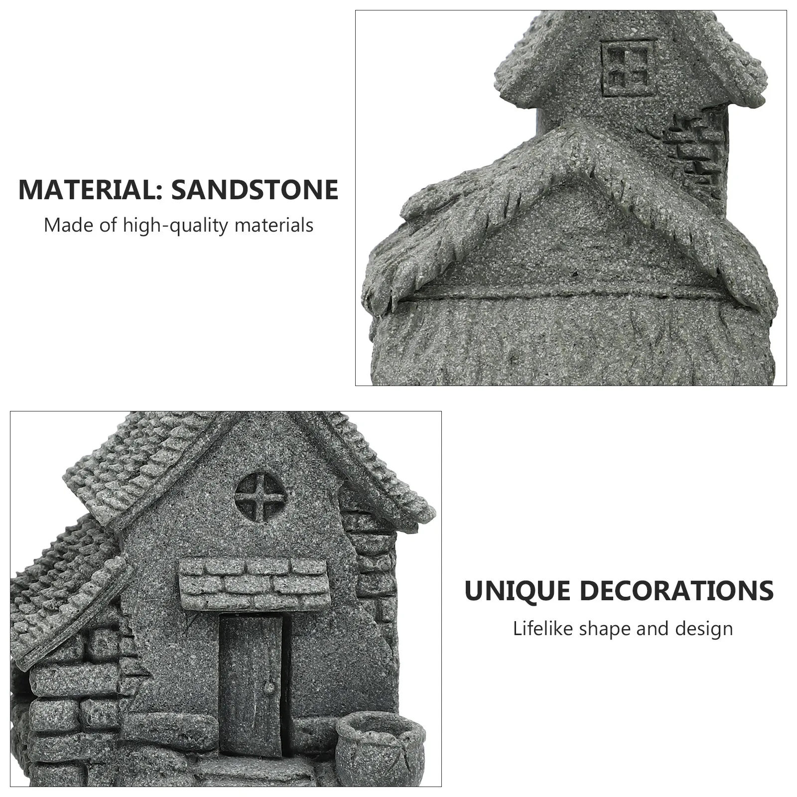 2Pcs Gardening Bonsai Landscape Decor Elegant Simulation Chinese House Ornament Micro Landscaping Small House Desktop Adornments
