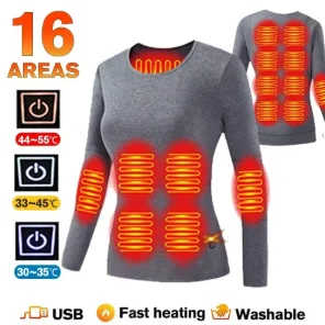 Veste thermique d'hiver gilet chauffant hommes sous-vêtements chauffants thermique combinaison de Ski pour femmes USB vêtements chauffants électriques polaire longs Johns