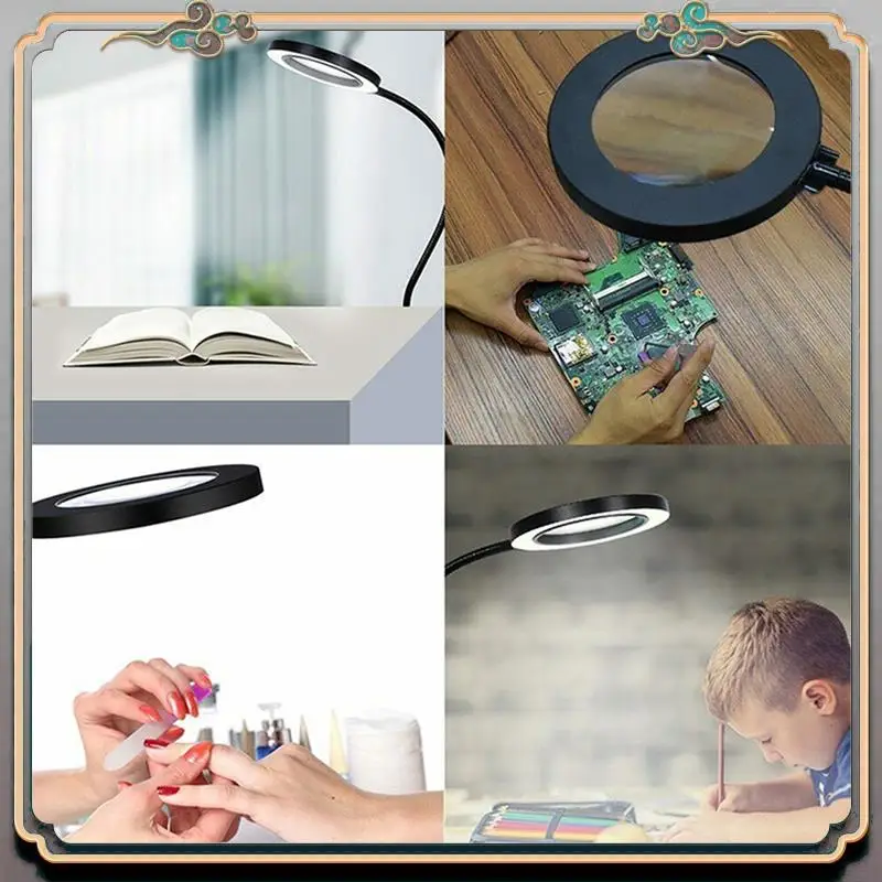 Multifunctional Desk Lamp Magnifying Glass Helping Magnifying Hand Soldering Loupe Glass Magnifier Tool With Led Lights
