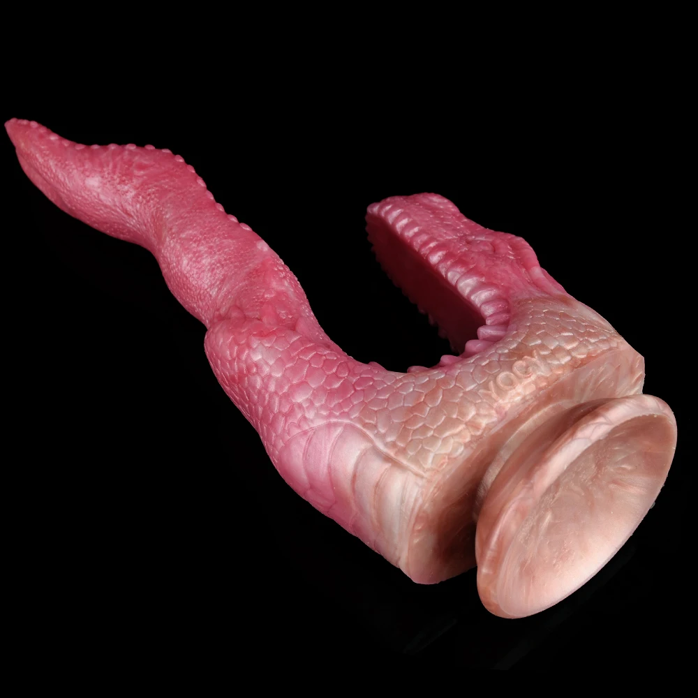 FAAK Fantasy Dragon Tongue Sex Toys with Suction Cup Silicone Double Dildo Multi Color Clit Stimulate Prostate Massage For Men