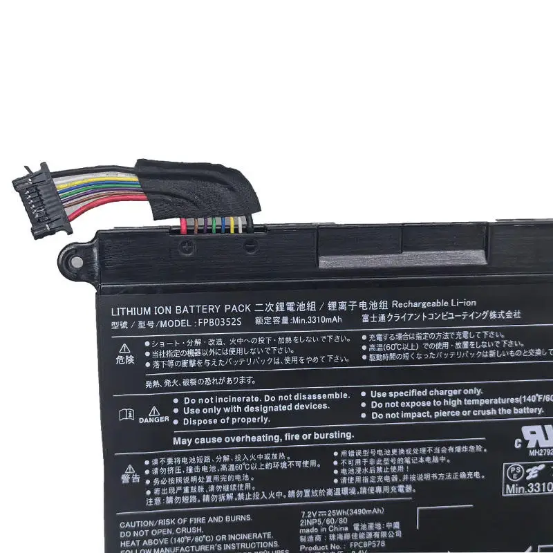 FPB0352S Bateria para CP785911-01, FPCBP578 Laptop, 7.2V, 3490mAh, 25Wh