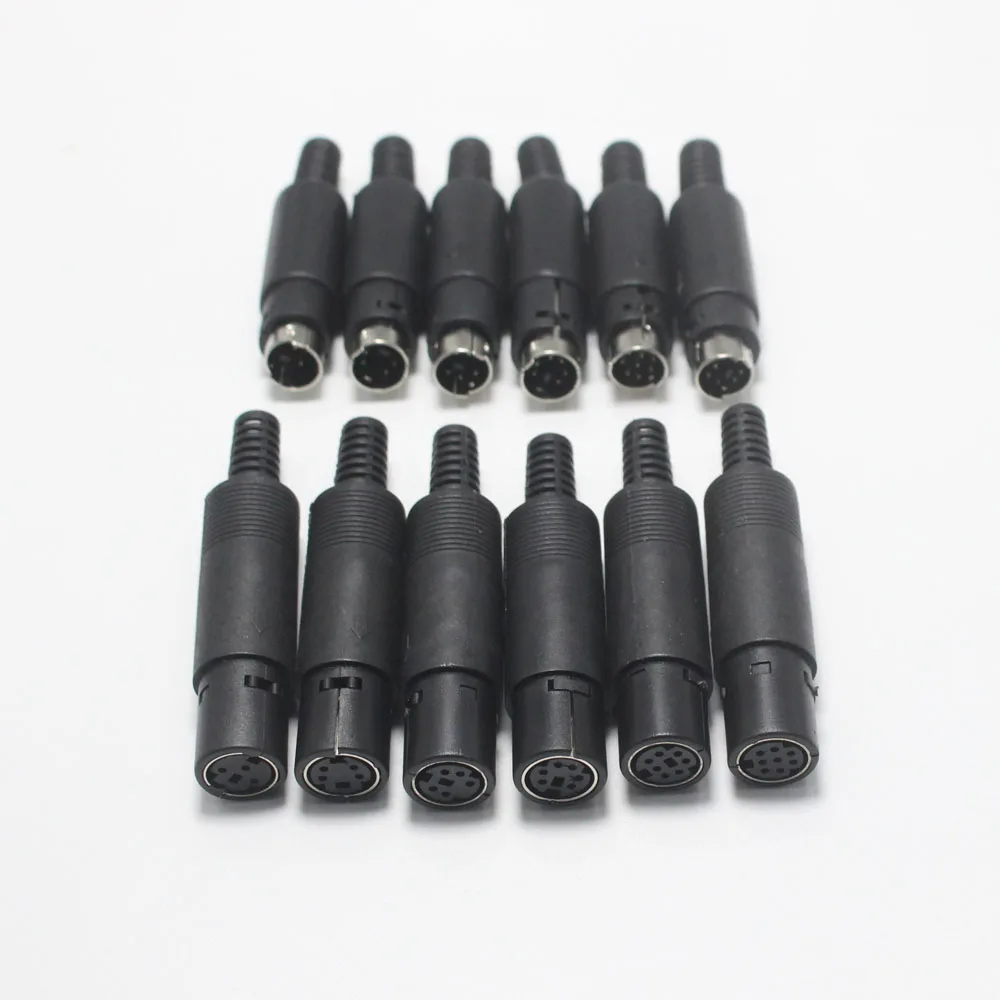 1pair PLC 3/4/5/6/7/8Pin Female Plug jack Connector S Terminal mini Din Large Keyboard Welded Chassis Cable Adapter Max.OD5mm