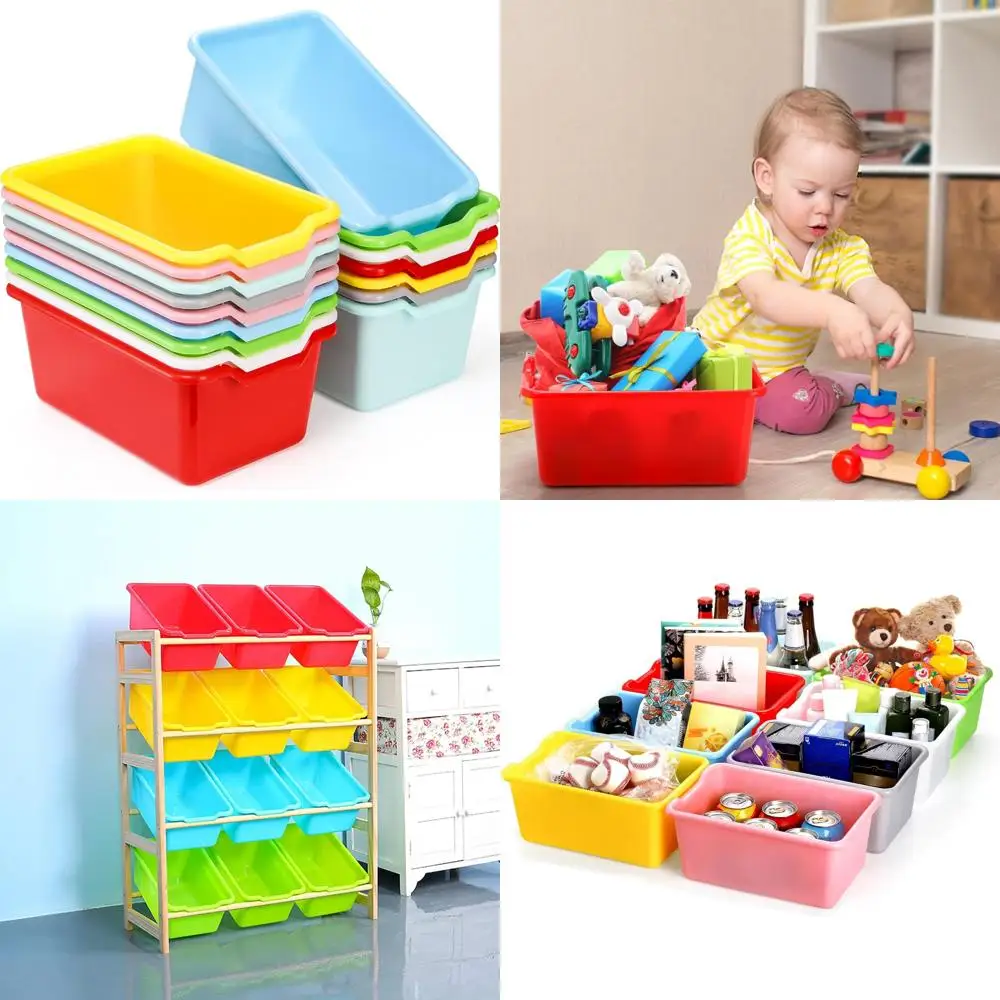 حلول تخزين الفصول الدراسية: 16 قطعة من صناديق المكعبات البلاستيكية للكتب والألعاب وتنظيم الحرف اليدوية