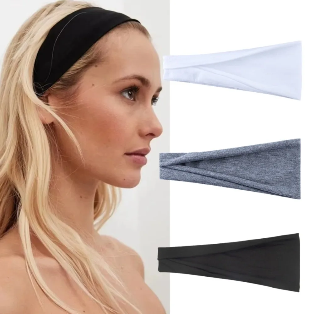 

3Pcs Women Girls Headband Turban Solid Color Elastic Hair Bands Yoga Hairband Makeup Hair Hoop Vintage Headwrap Hair Accessories