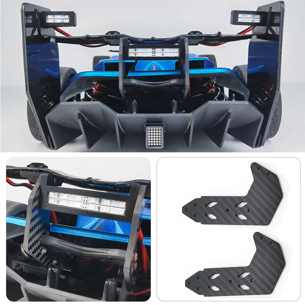 YEAHRUN Side Tail Wing Mount Set Rear Wing Support Frame for LIMITLESS 1/7 RC All-Road Speed Bash Roller Upgrade Parts