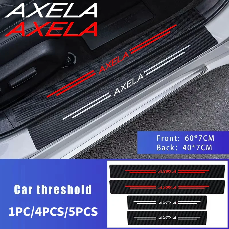 For Mazda AXELA Car Threshold Decor Carbon Fiber Door Sill Protector Scuff Plate Anti Scratch Waterproof Self Adhesive Stickers
