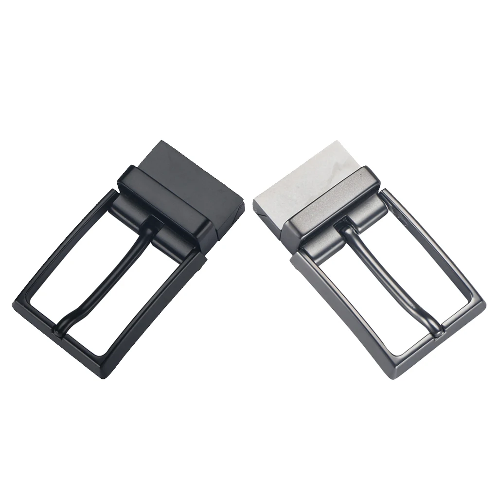 Men Reversible Metal Alloy Belt Buckles Replacement Rectangular Pin Buckles