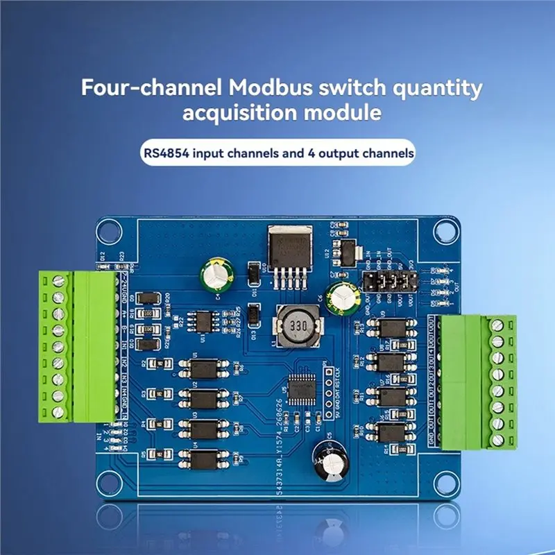 AA87 4CH Modbus RS485 I/O Module 4DI 4DO Switch Signal Acquisition Control Board DC7-24V RS485/TTL UART
