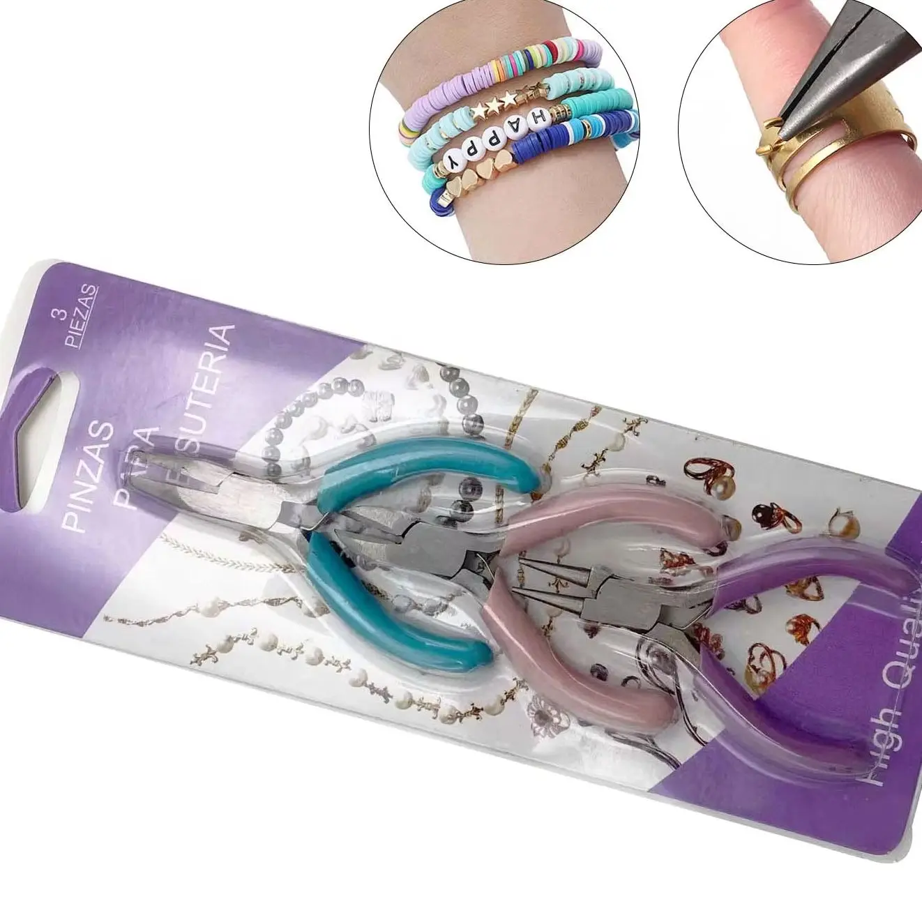 

3Pcs Jewelry Making Tools Pliers Set Professional Needle Round Nose Wire Cutter for Beading Wrapping DIY Craft Supplies