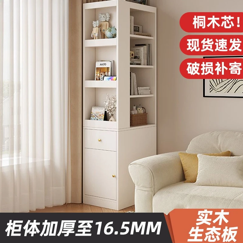New bookshelf side crack bookcase side pull bedside table living room sofa side cabinet dining cabinet display storage